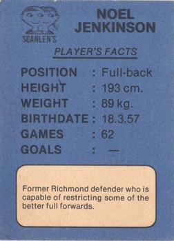1981 Scanlens VFL #107 Noel Jenkinson Back